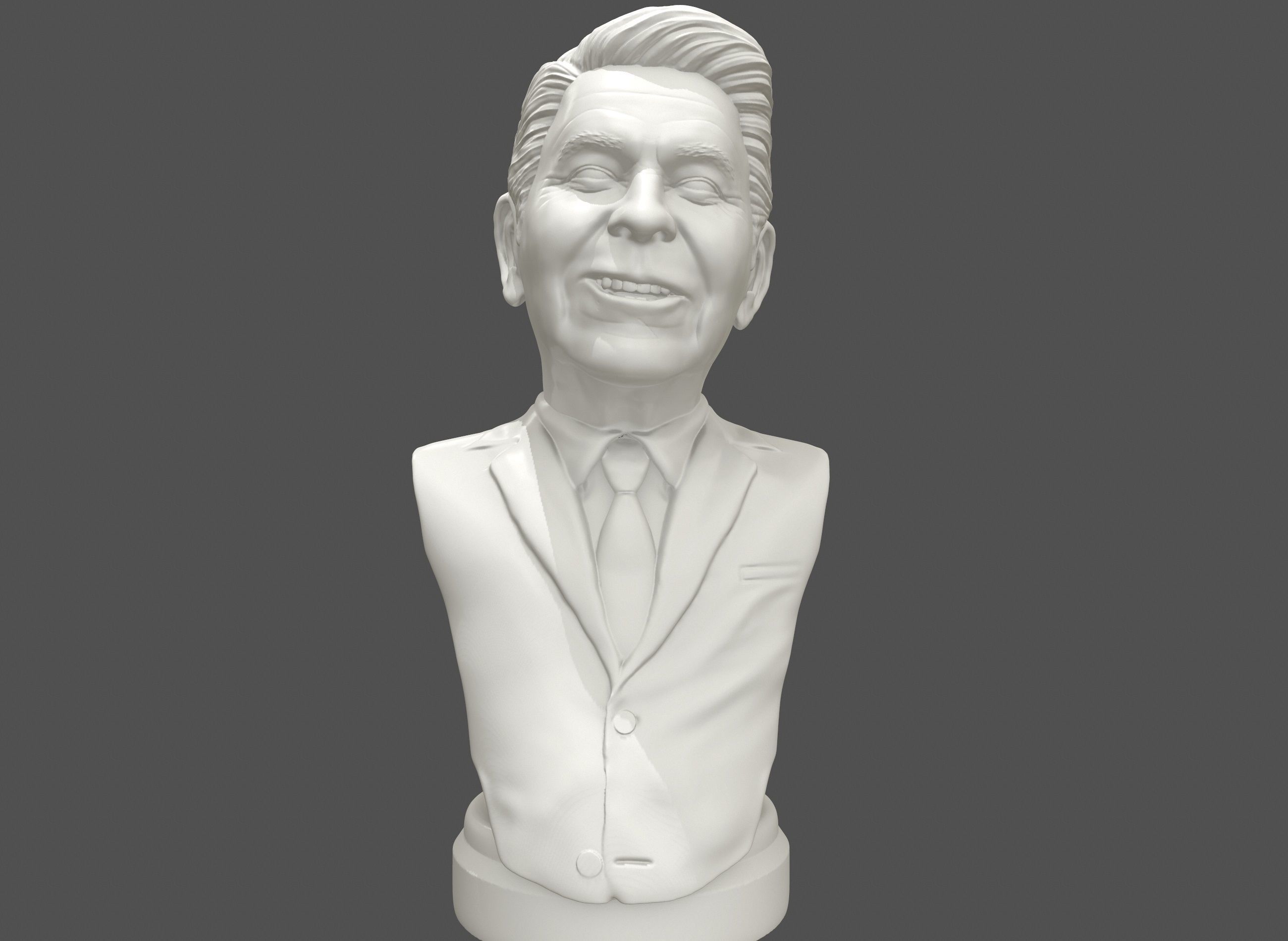 Ronald Reagan 3D printable portrait  3D print model_10