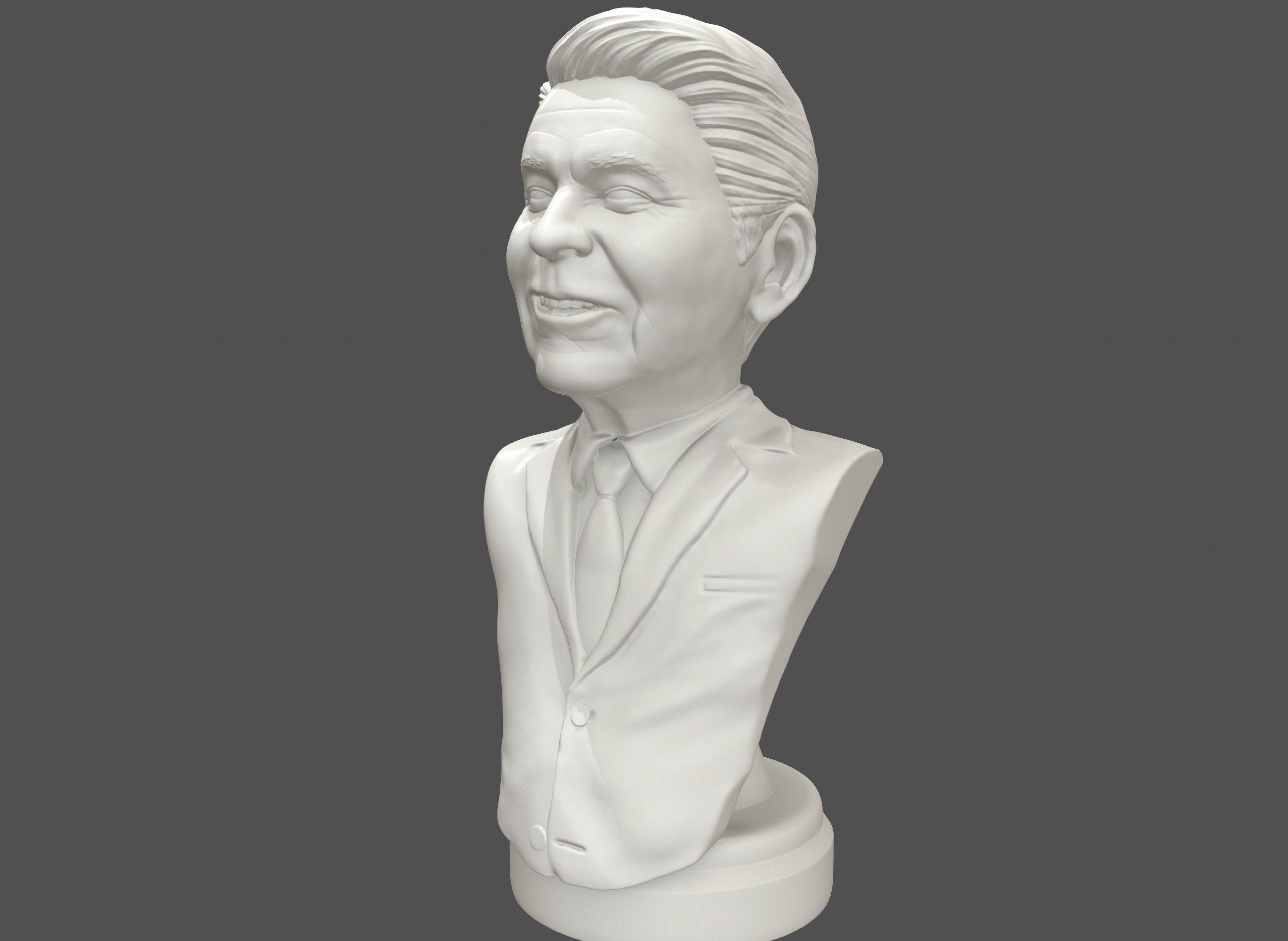 Ronald Reagan 3D printable portrait  3D print model_5