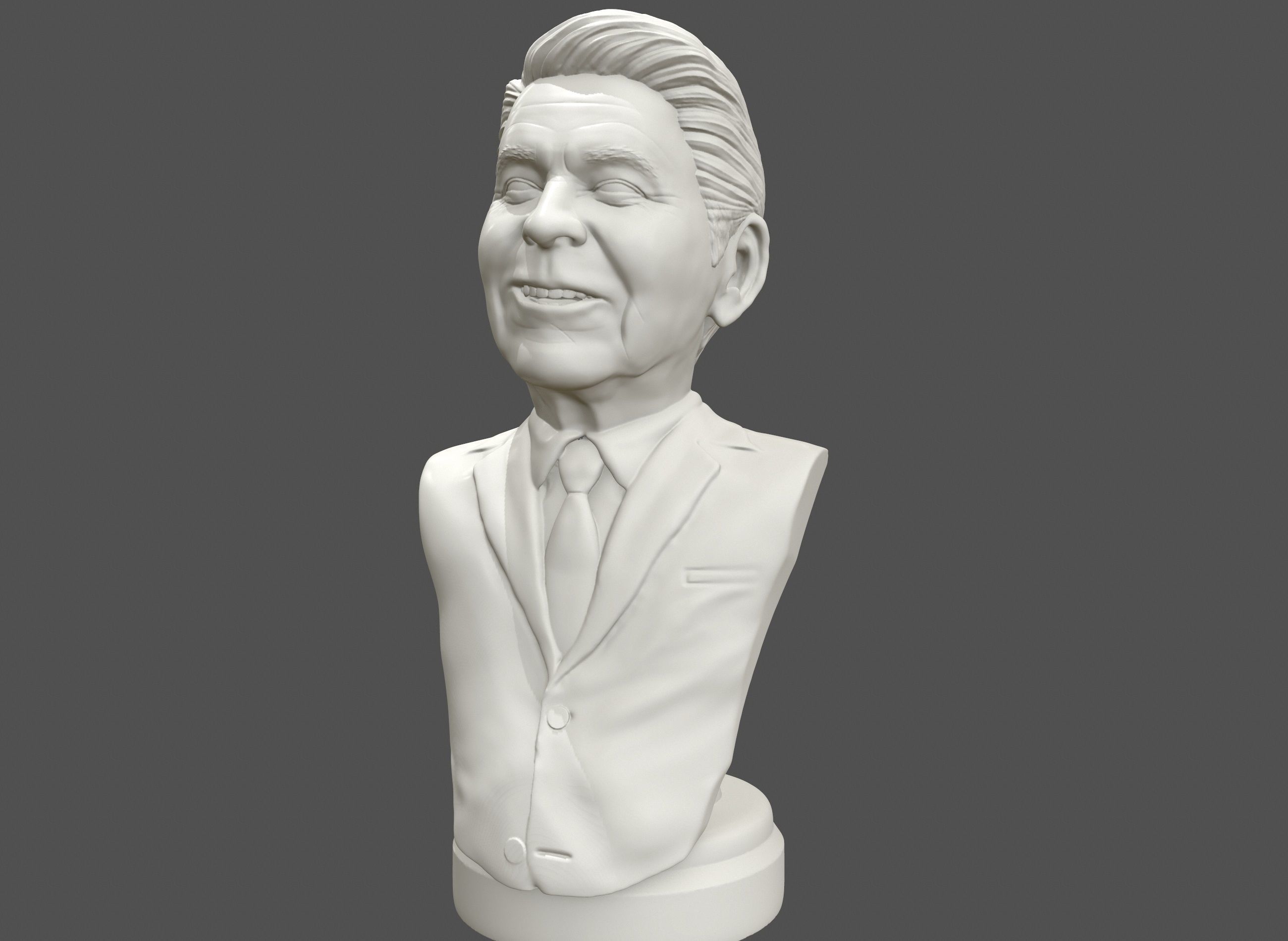 Ronald Reagan 3D printable portrait  3D print model_12