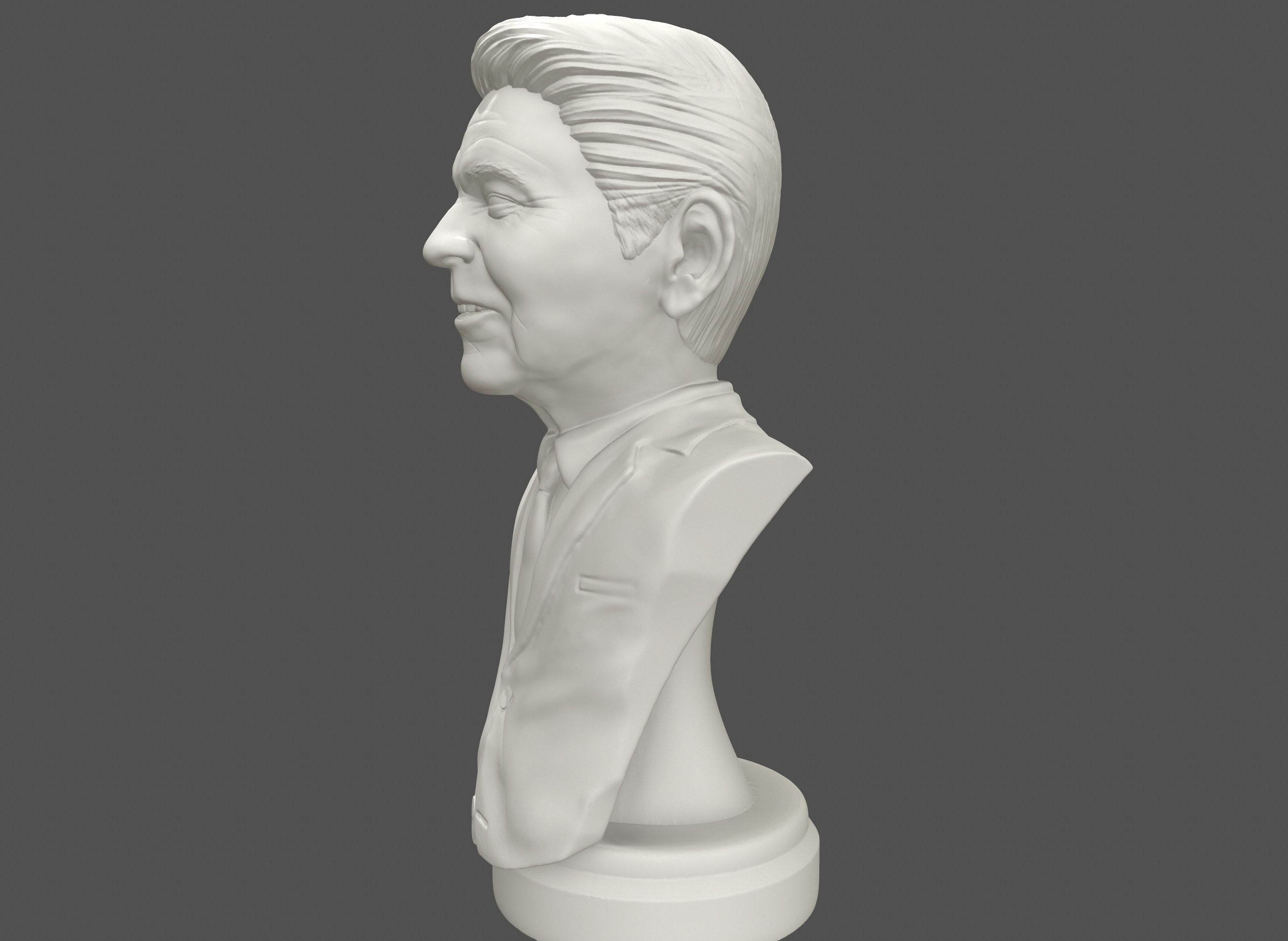 Ronald Reagan 3D printable portrait  3D print model_8