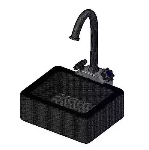 Sink and tap 3D model