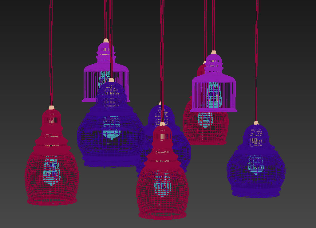 Paxton Glass 8-Light Pendant 3D model_3