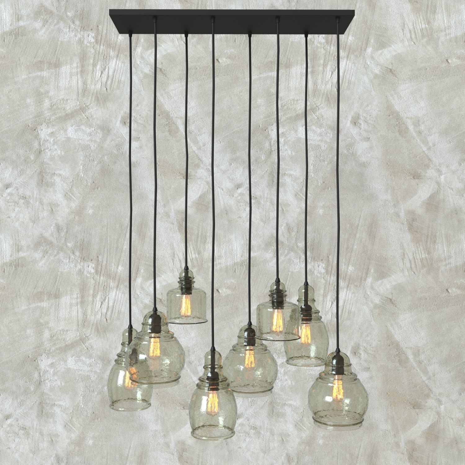 Paxton Glass 8-Light Pendant 3D model_2