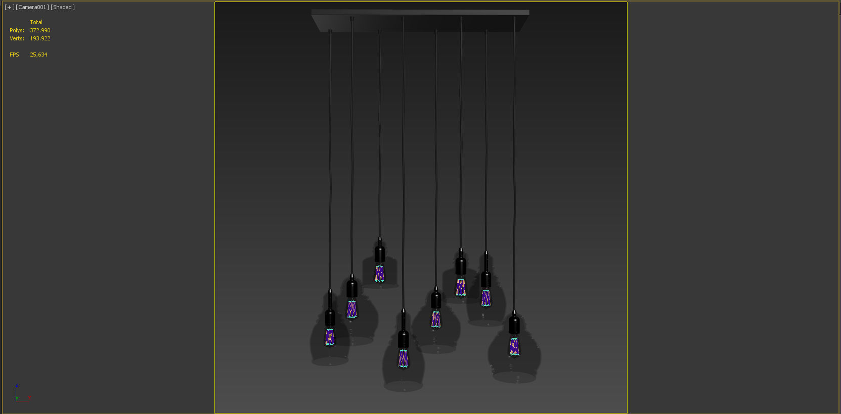 Paxton Glass 8-Light Pendant 3D model_4