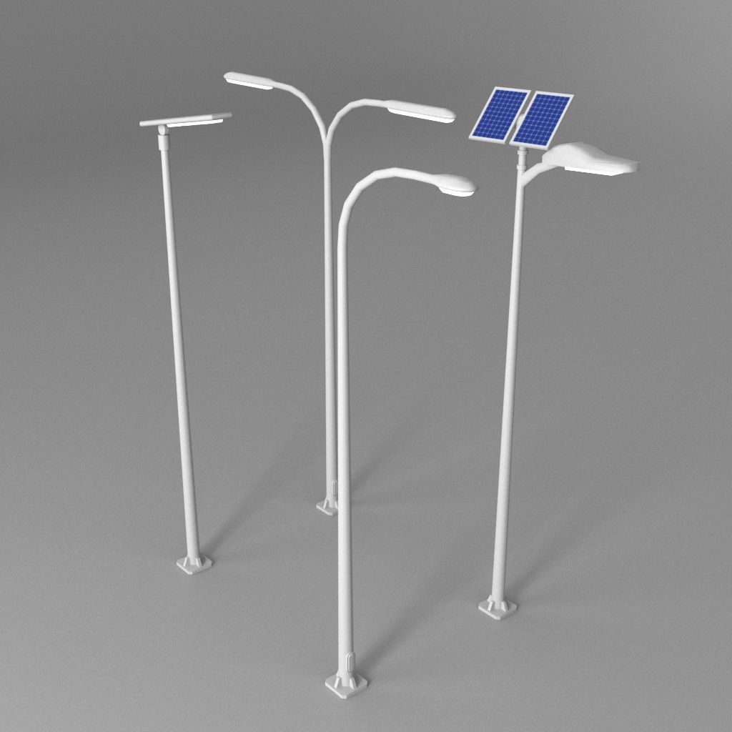 16 Low-Poly Street Lights Low-poly 3D model_5