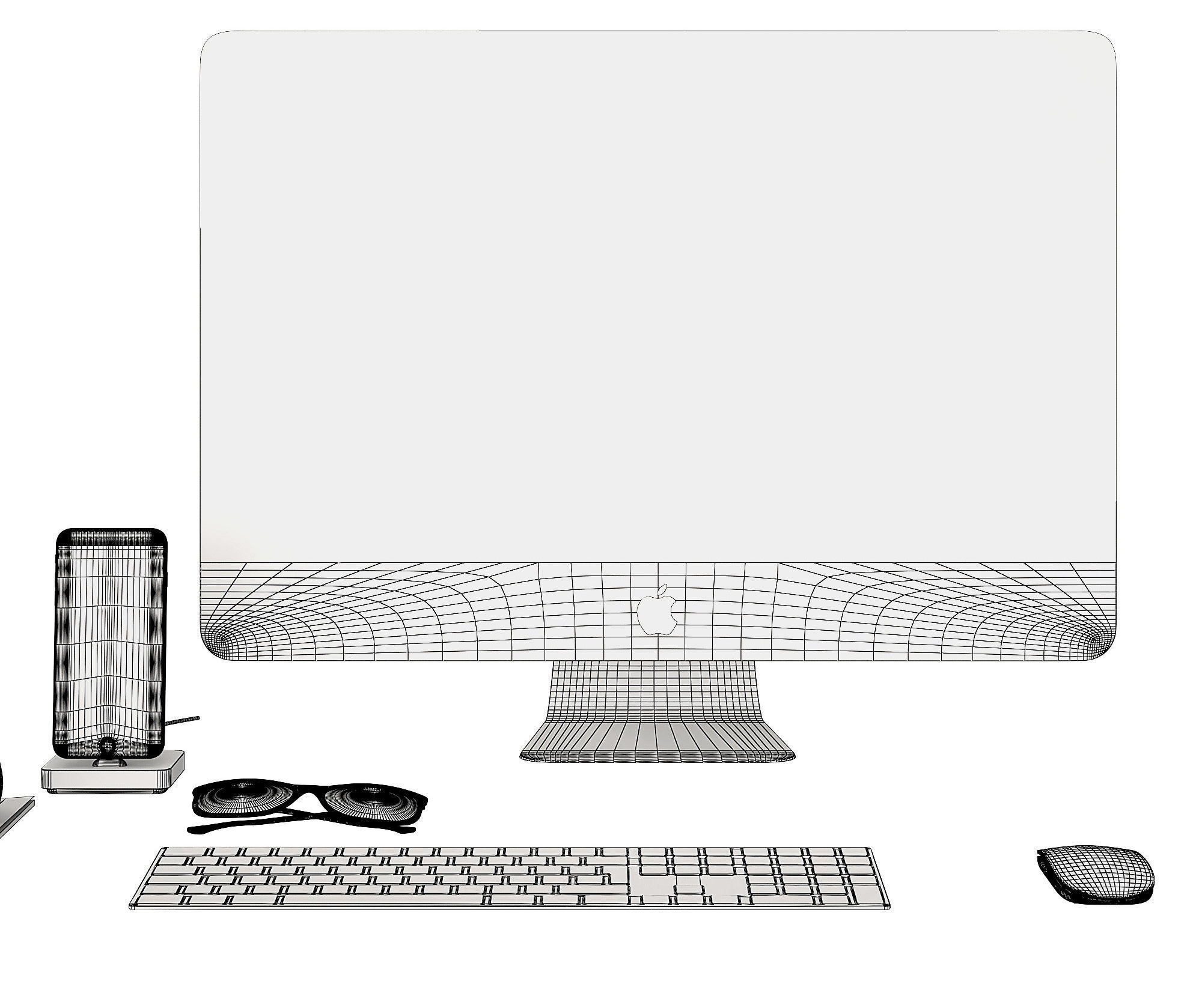 Workplace Space Gray IMac  3D model_3