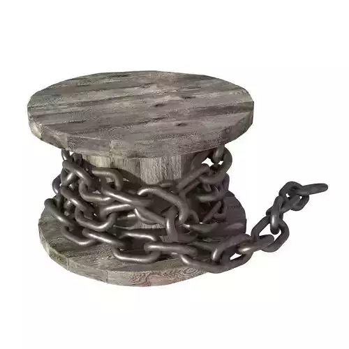 3D model Steel Chain and Spool