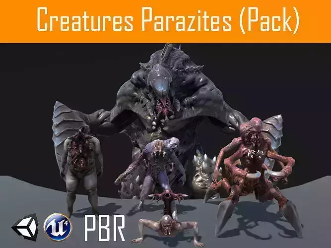 Characters Parazites  Pack Low-poly 3D model