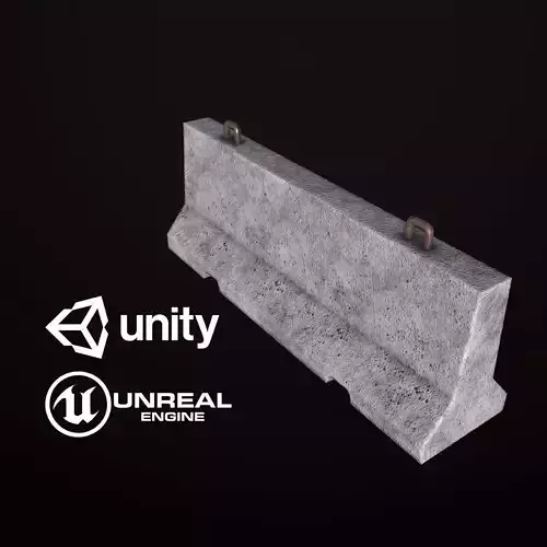 Concrete Barricade - PBR Game Ready
