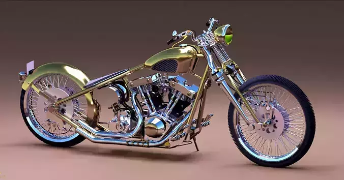 HARLEY DAVIDSON BOBBER WITH SHOVELHEAD ENGINE  3D model