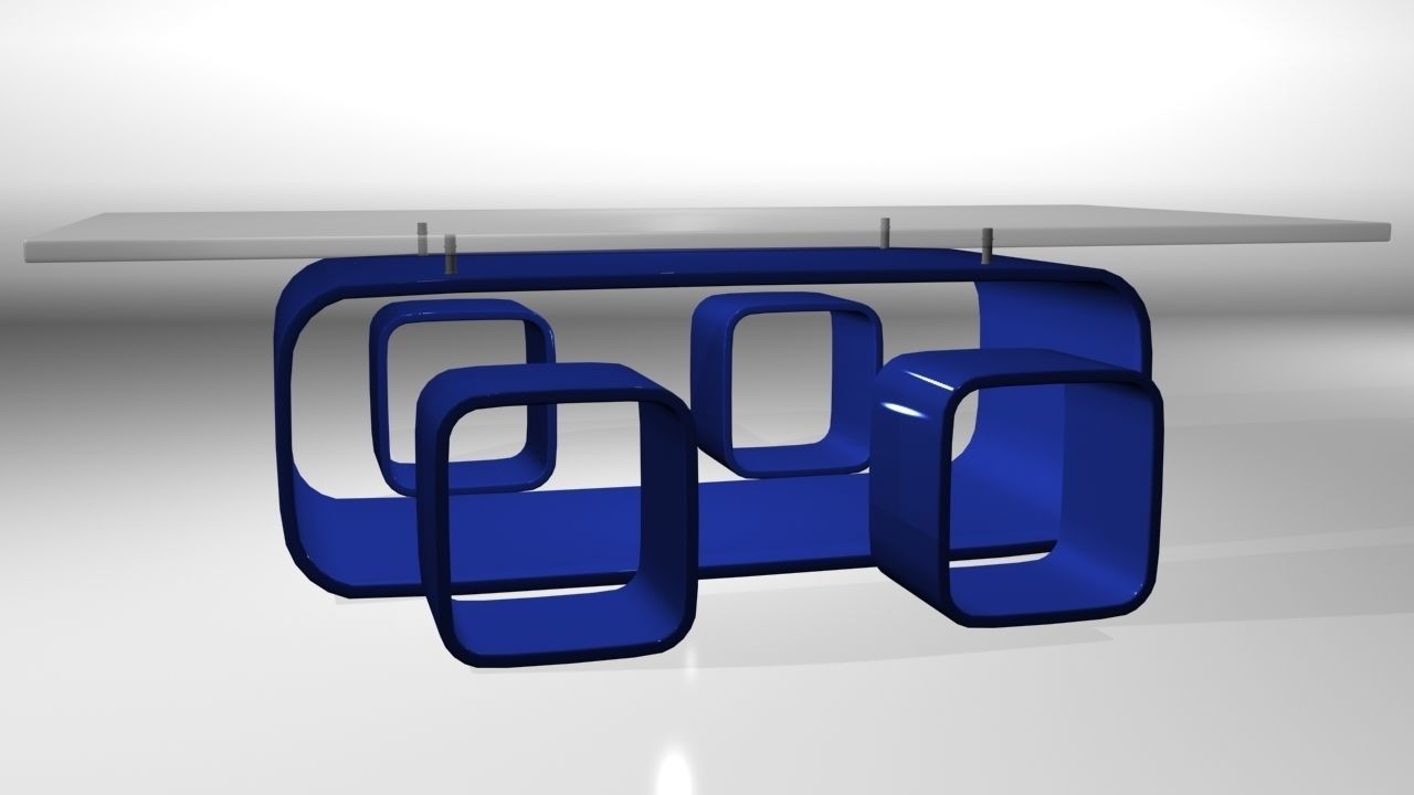 Modern Bar Table set 3D model_7