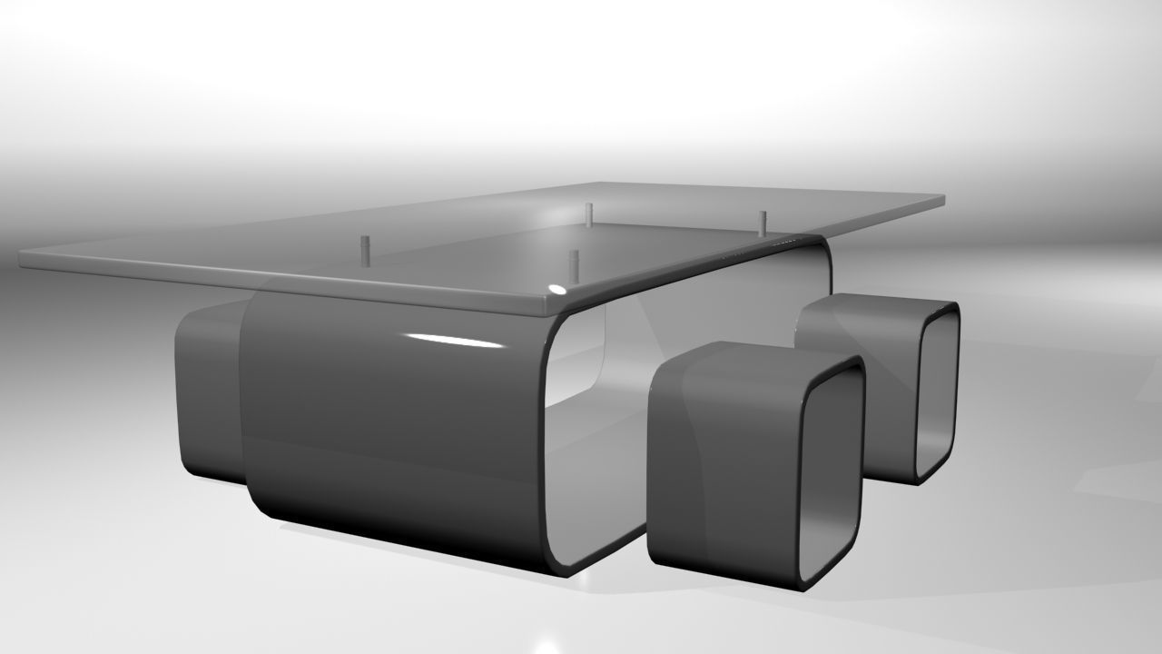 Modern Bar Table set 3D model_3