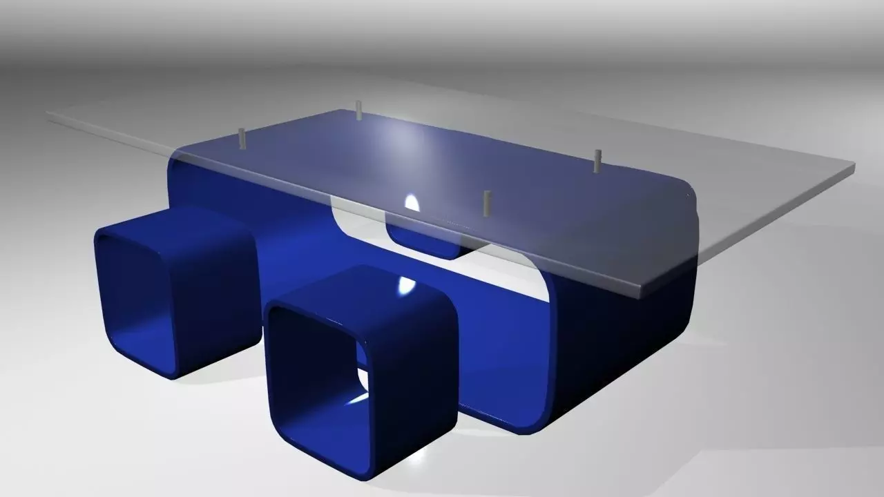 Modern Bar Table set 3D model_0