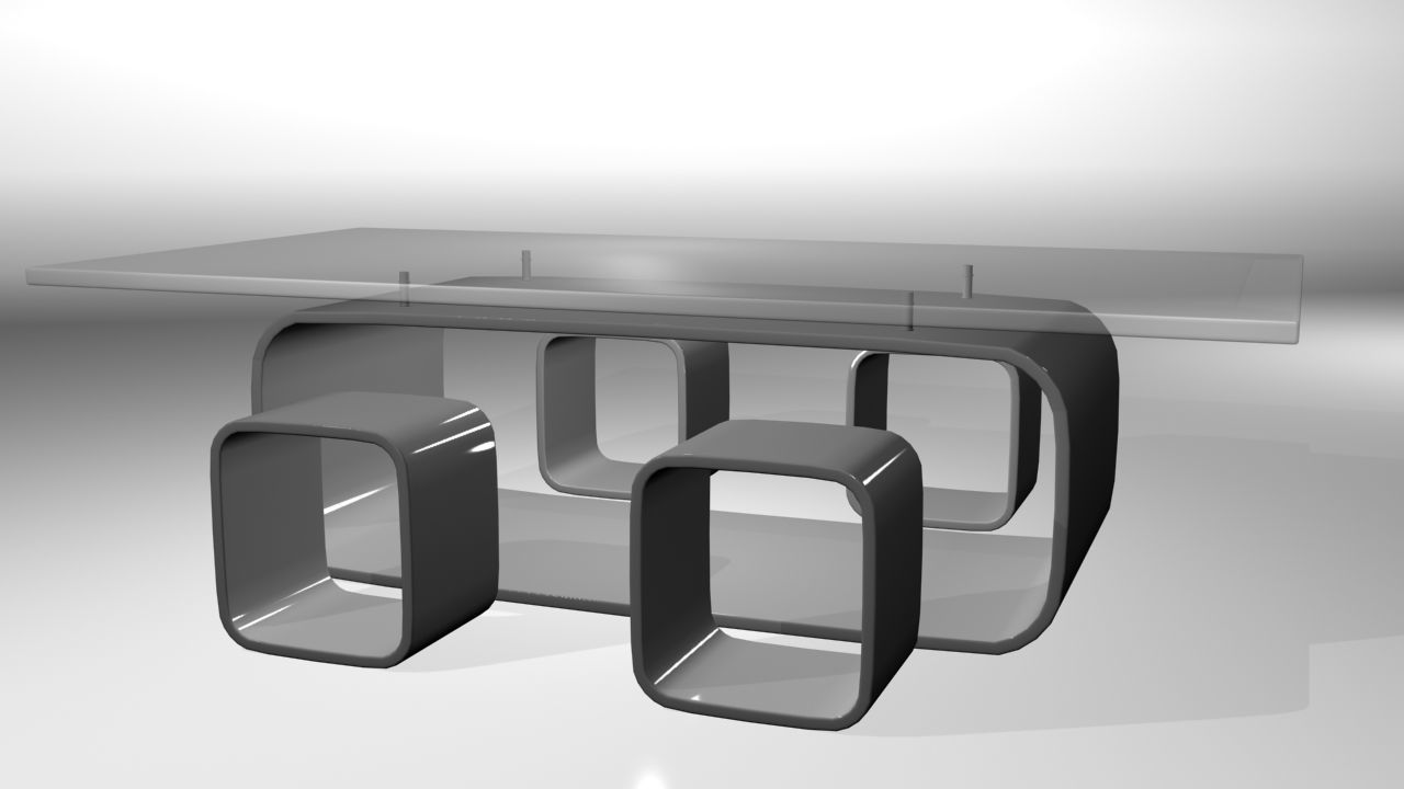 Modern Bar Table set 3D model_5