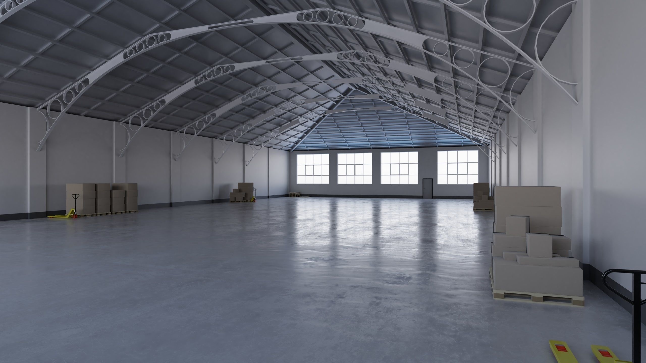 Warehouse Interior 7 Low-poly 3D model_2