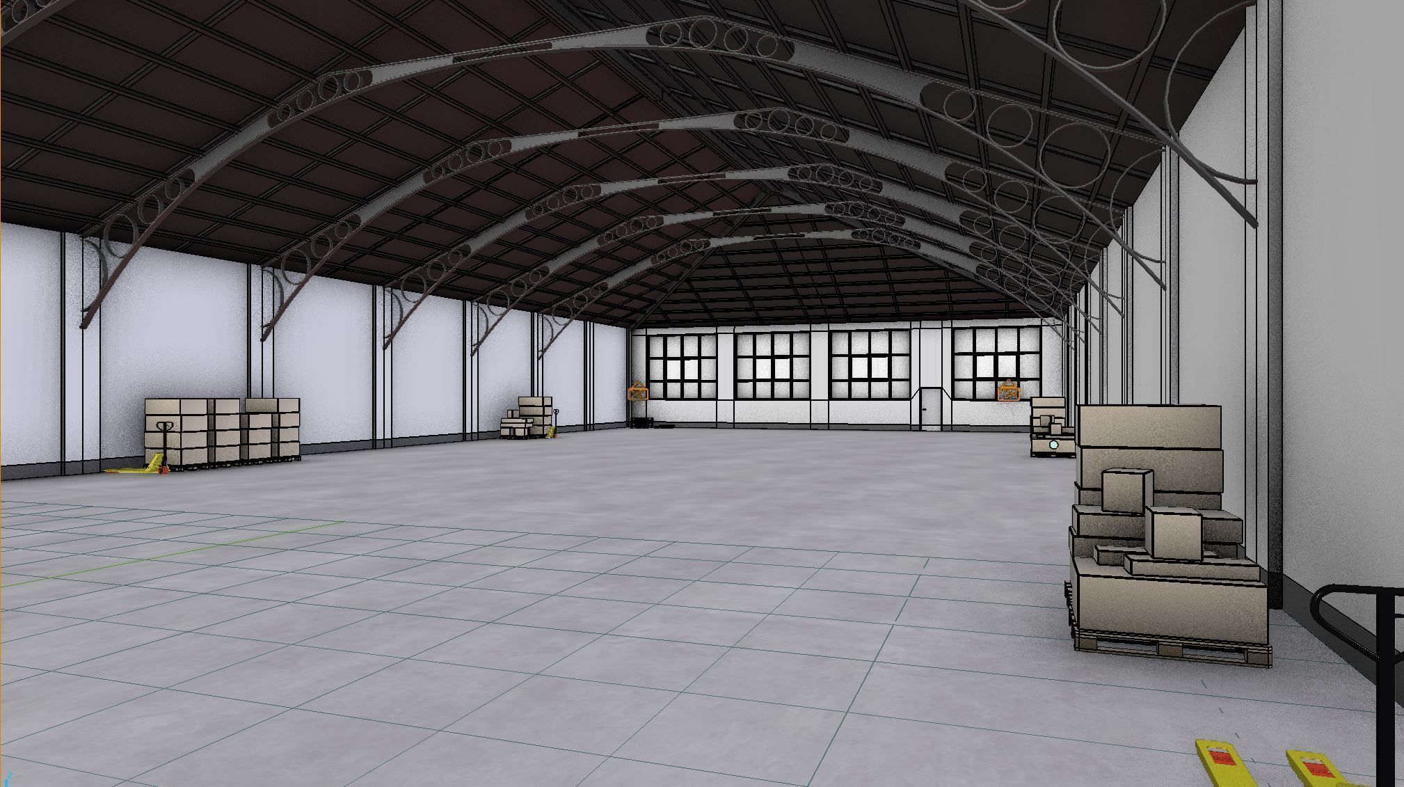 Warehouse Interior 7 Low-poly 3D model_6