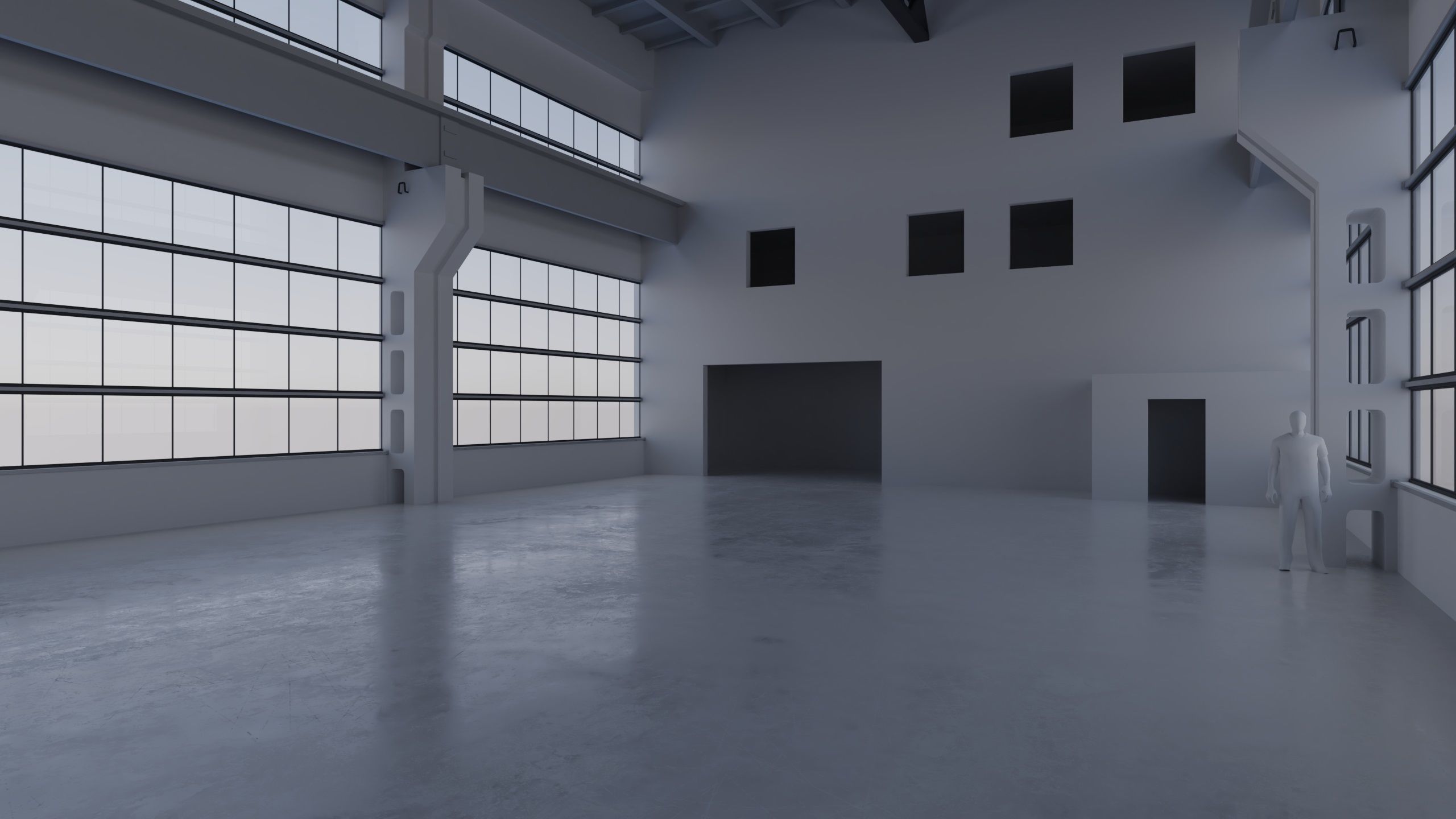 Factory Hall Interior 3 Low-poly 3D model_3