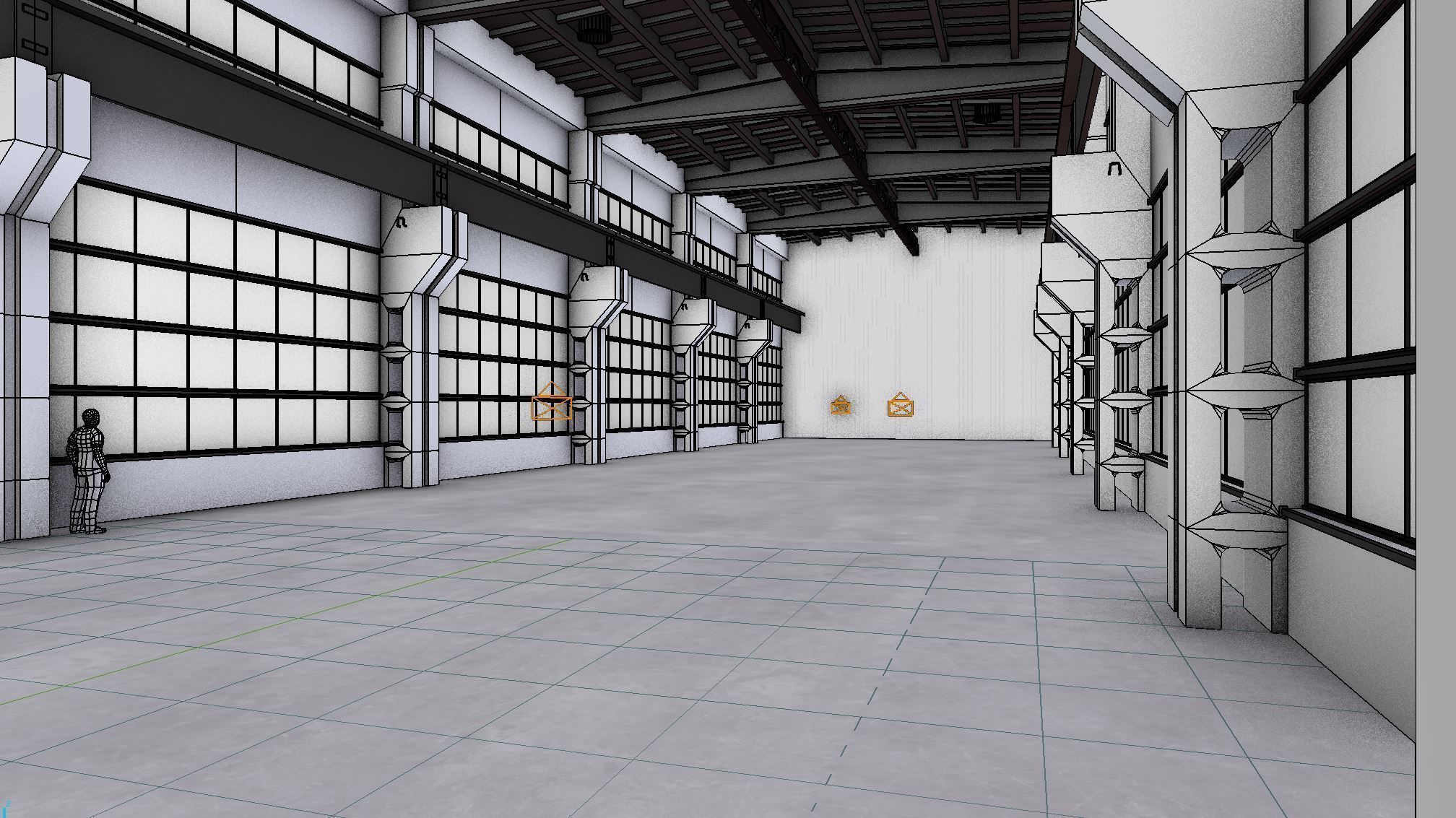 Factory Hall Interior 3 Low-poly 3D model_7