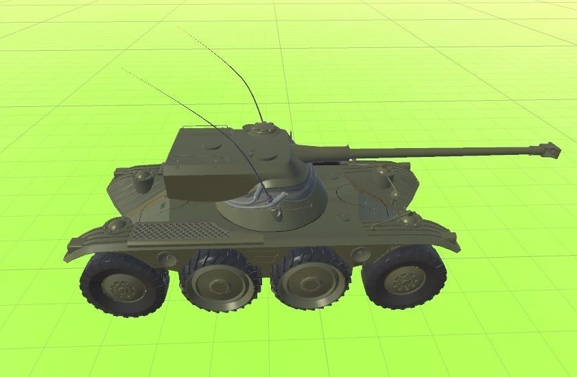 EBR-75 France 1950 Low-poly 3D model_0