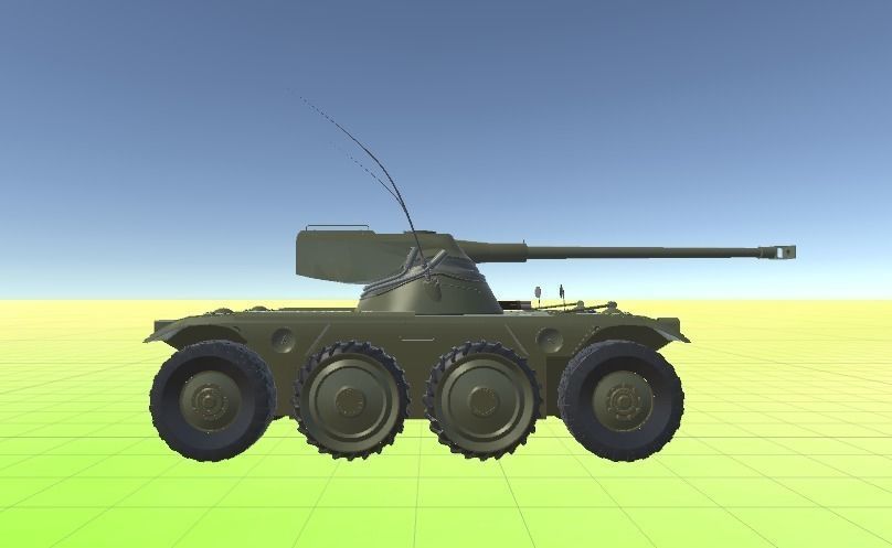 EBR-75 France 1950 Low-poly 3D model_3