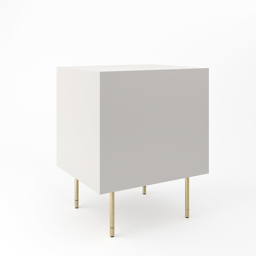 West Elm Modernist Wood  Lacquer Nightstand  Winter Wood 3D model_2