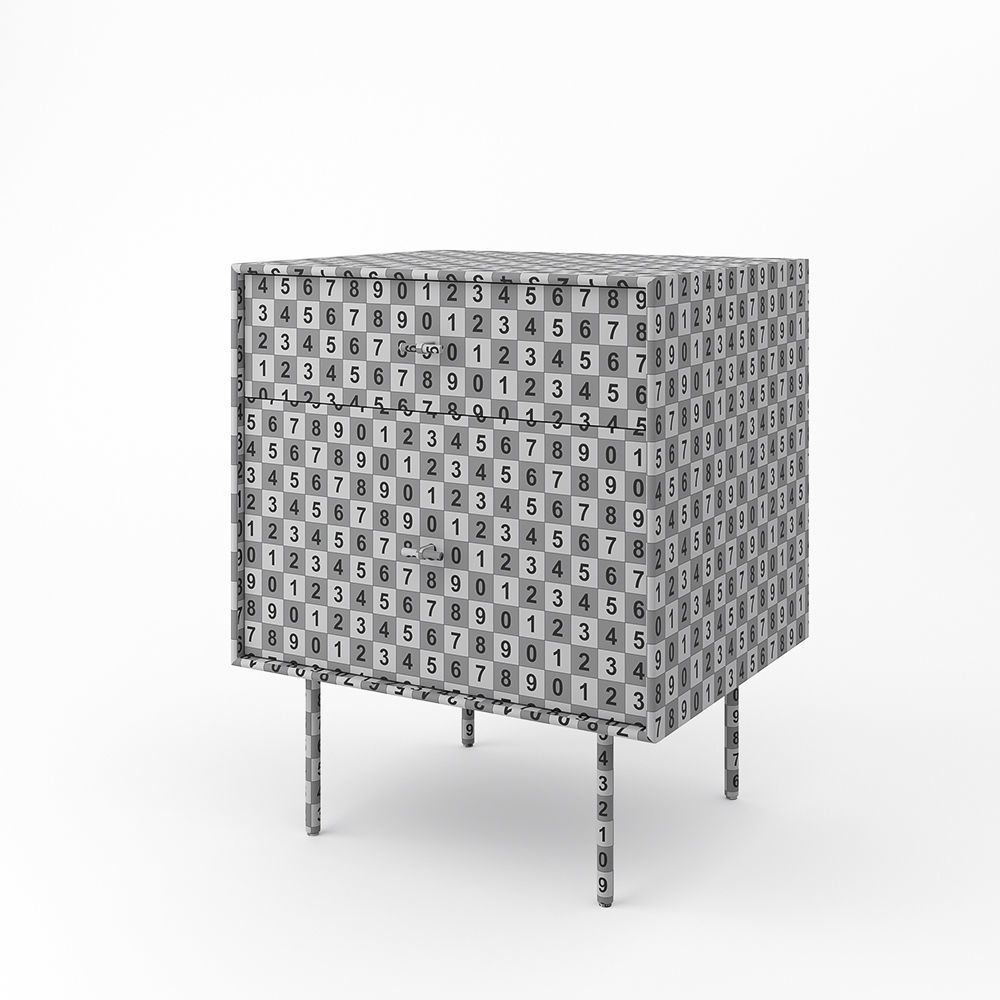West Elm Modernist Wood  Lacquer Nightstand  Winter Wood 3D model_7