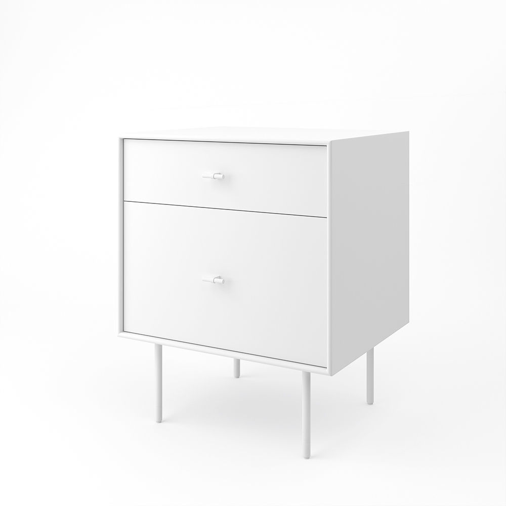 West Elm Modernist Wood  Lacquer Nightstand  Winter Wood 3D model_6