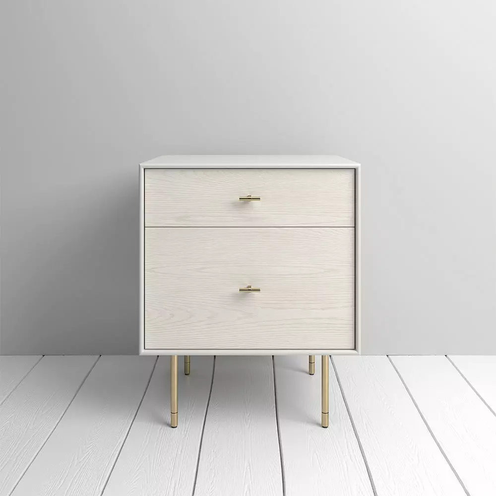 West Elm Modernist Wood  Lacquer Nightstand  Winter Wood 3D model_0