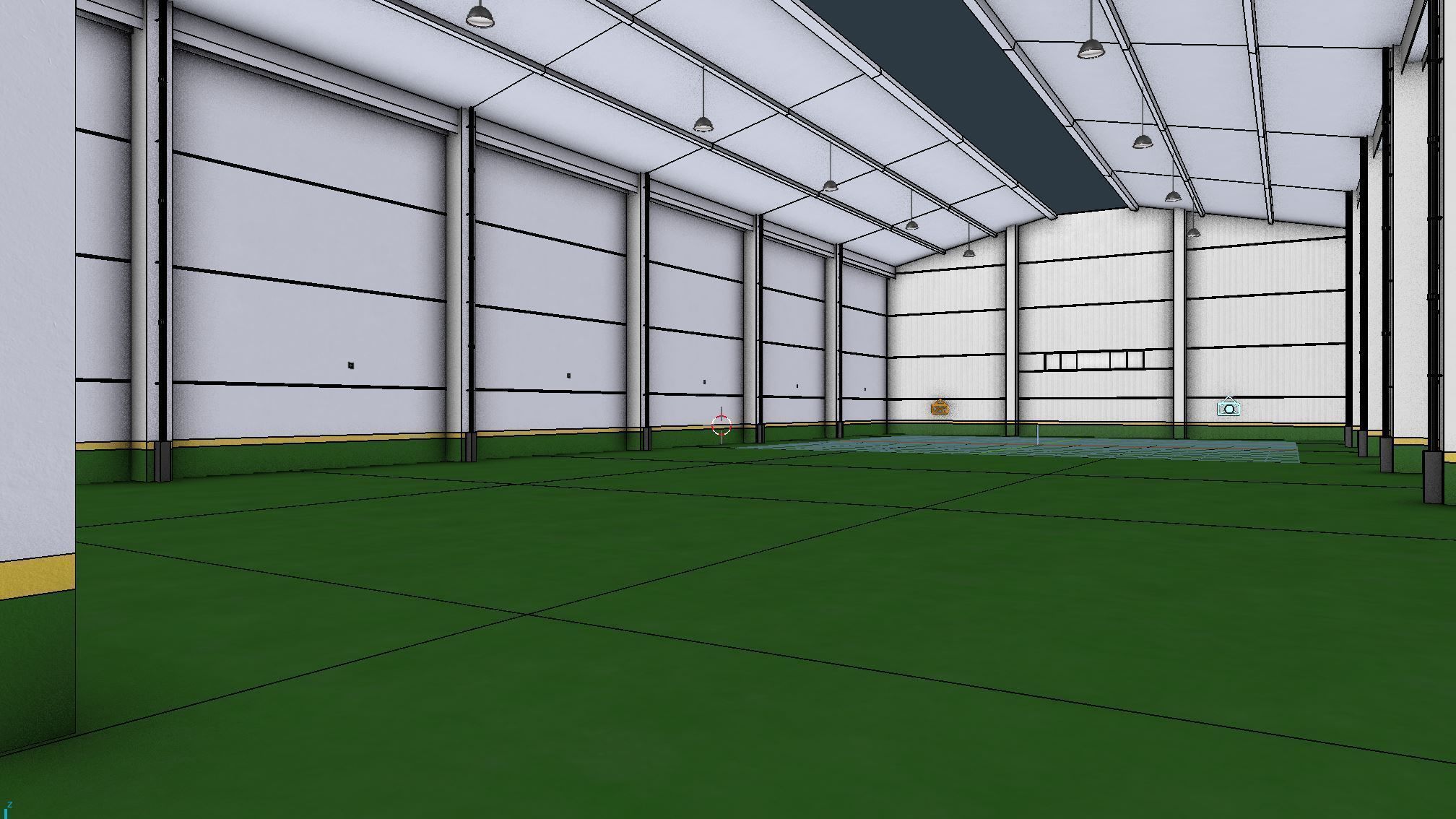 Factory Hall Interior 4 Low-poly 3D model_6