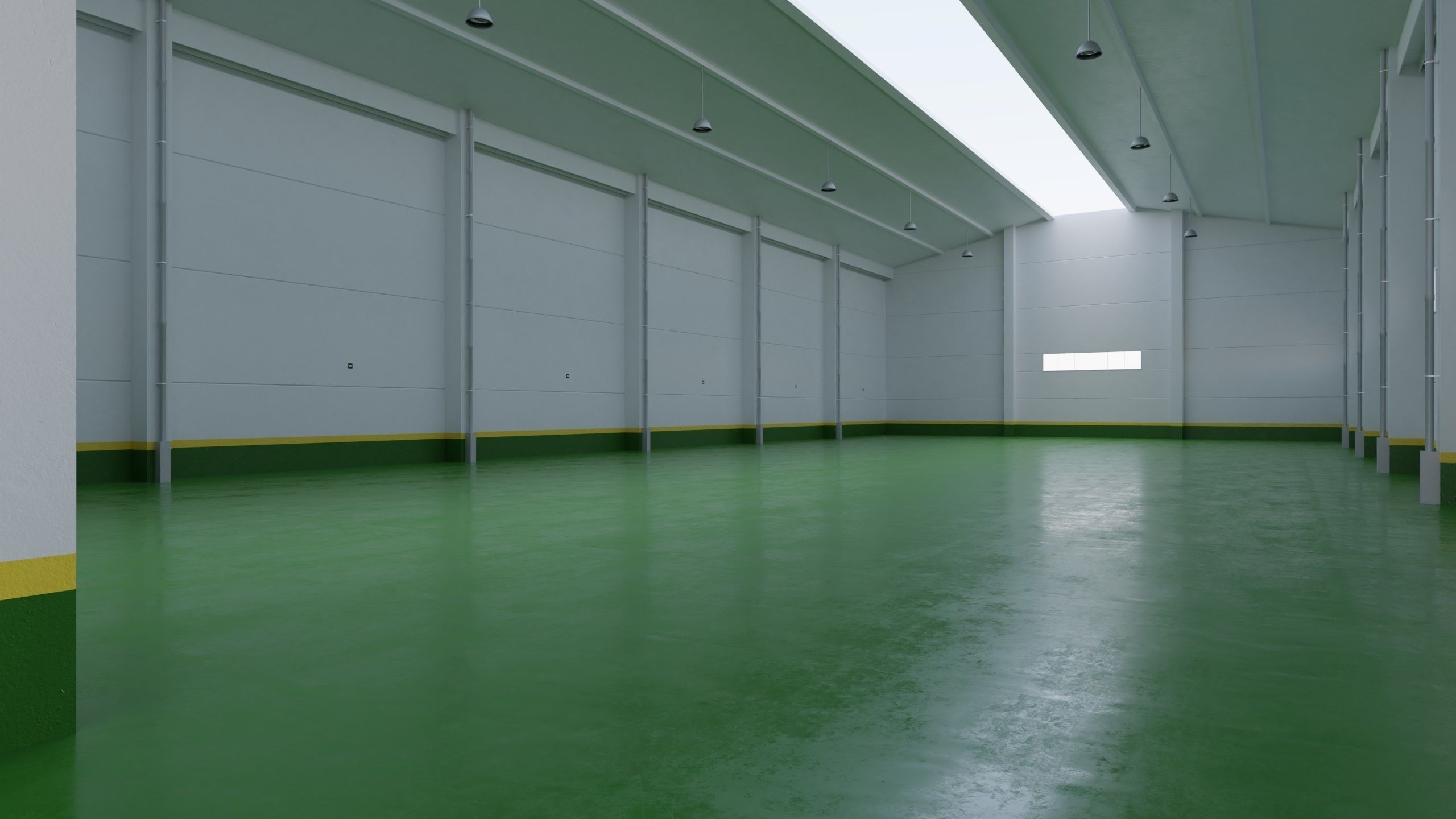 Factory Hall Interior 4 Low-poly 3D model_2