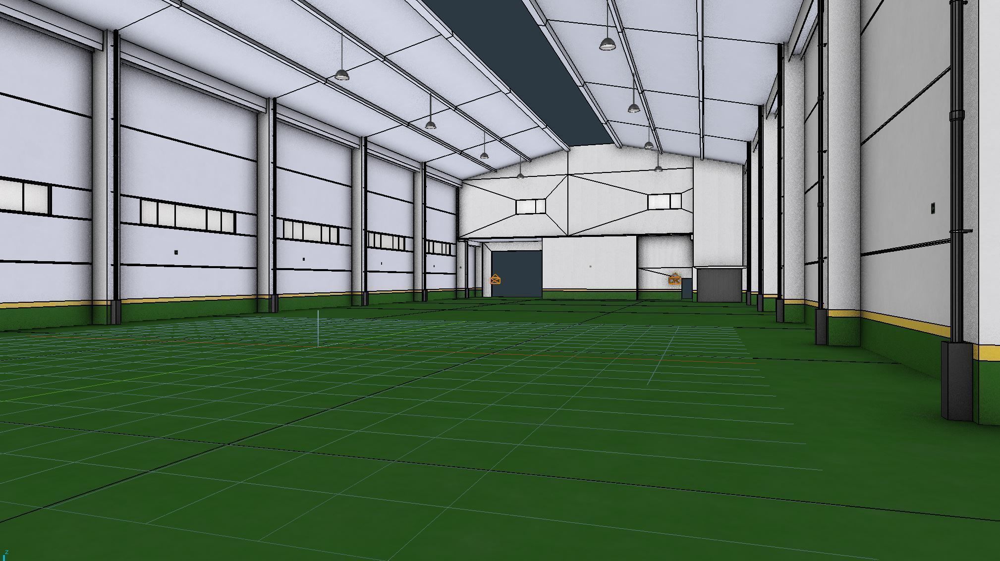 Factory Hall Interior 4 Low-poly 3D model_5