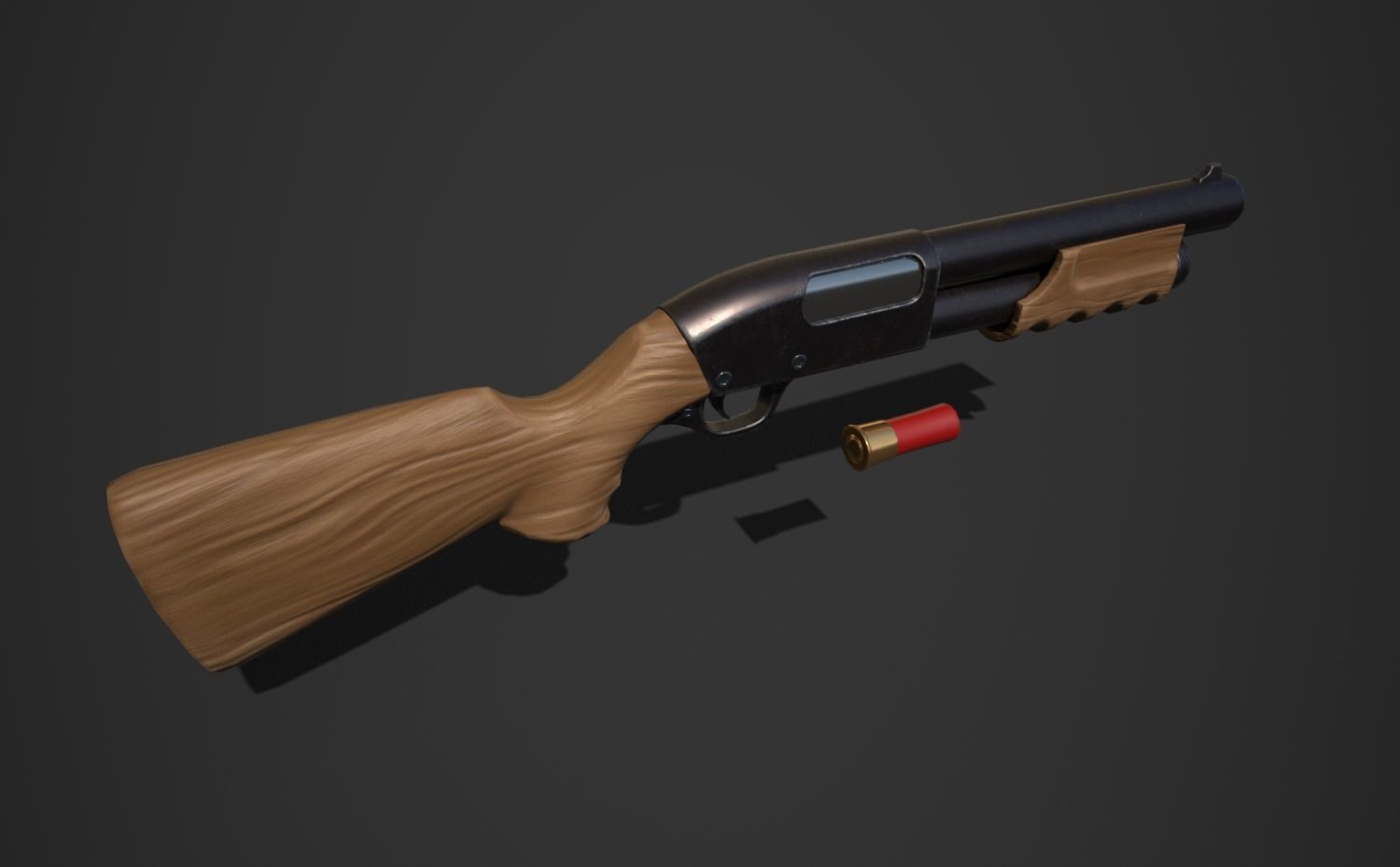 Stylized Shotgun Low-poly 3D model_1
