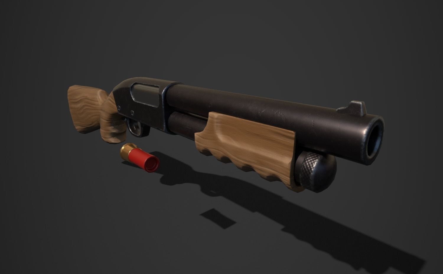 Stylized Shotgun Low-poly 3D model_2