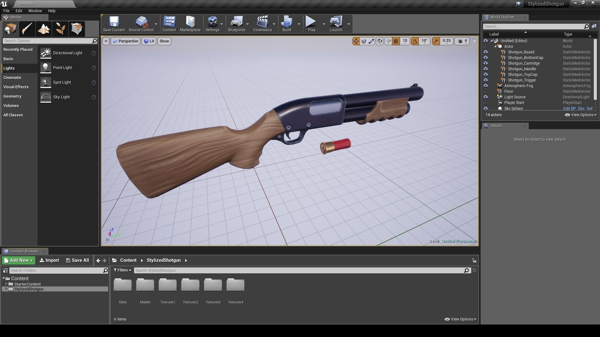 Stylized Shotgun Low-poly 3D model_5