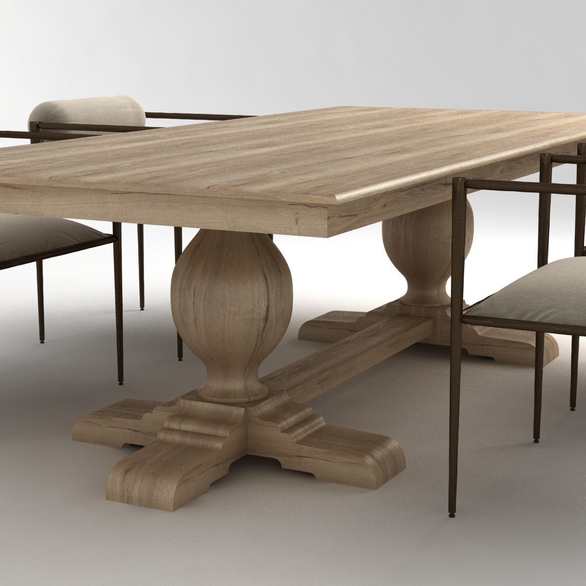 arteriors barbara chair French and Urn rh table 3D model_5