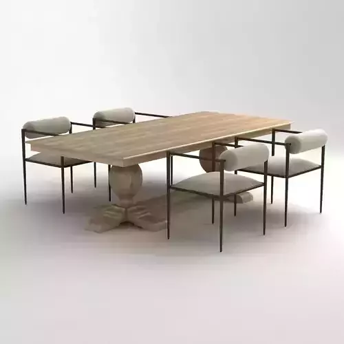 arteriors barbara chair  French and Urn rh table