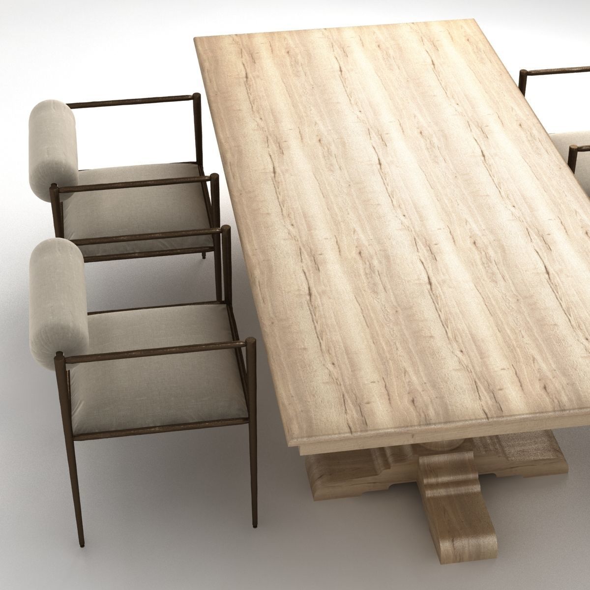 arteriors barbara chair French and Urn rh table 3D model_3