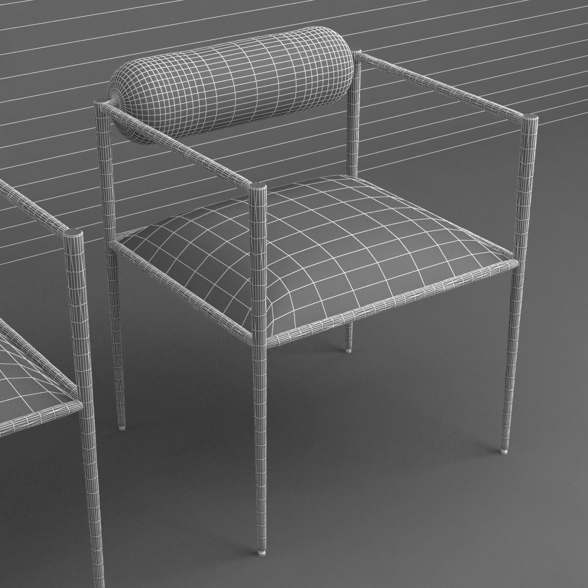 arteriors barbara chair French and Urn rh table 3D model_7