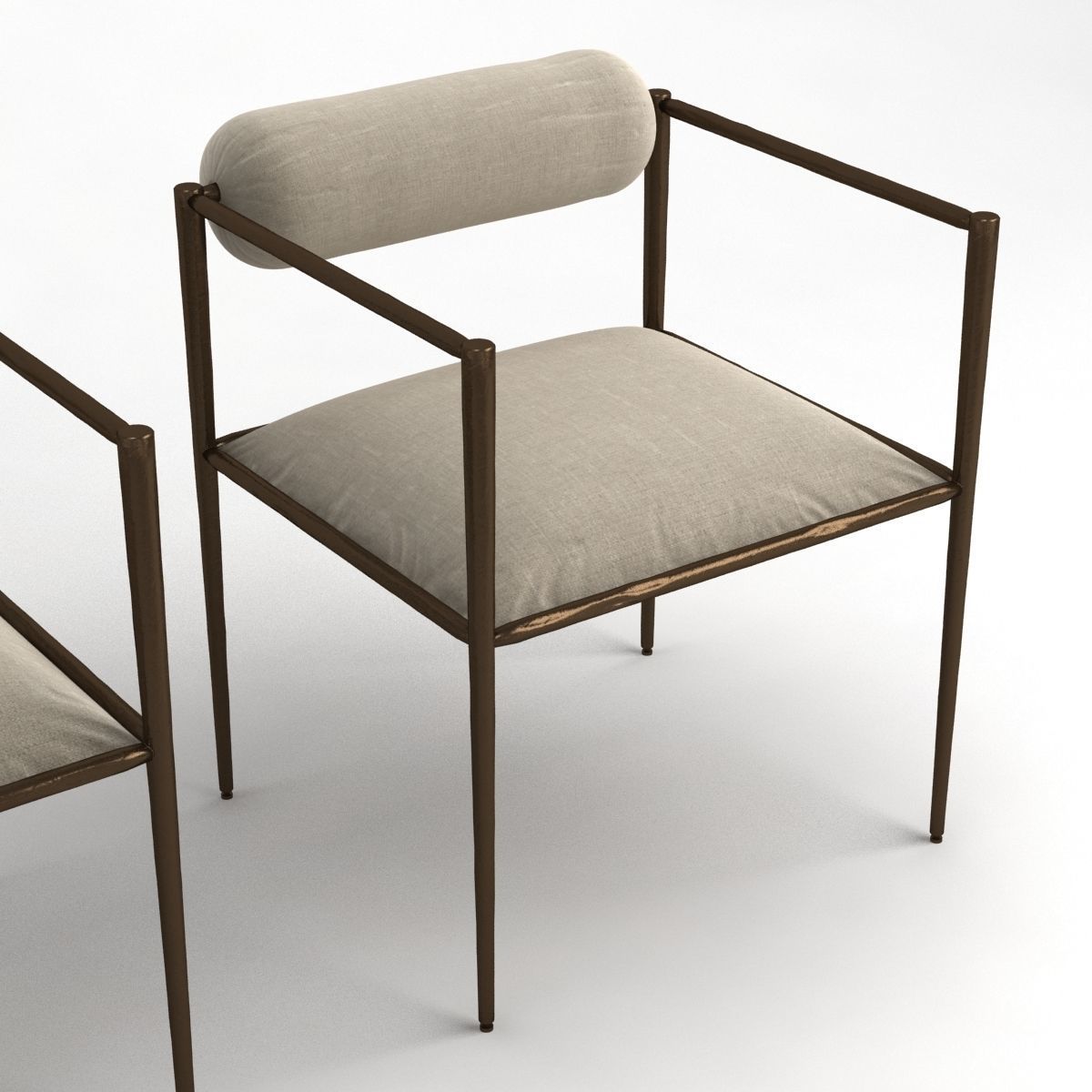 arteriors barbara chair French and Urn rh table 3D model_1