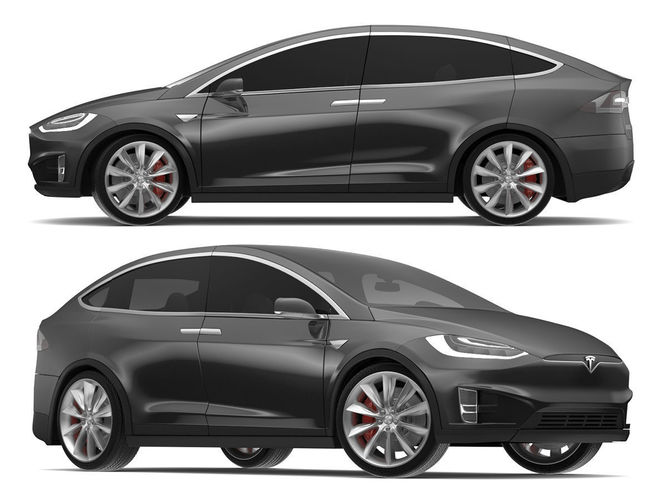2017 Tesla Model X Black 3D model