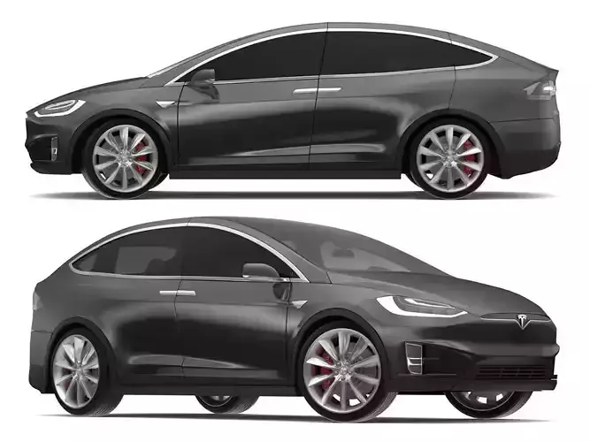 2017 Tesla Model X Black 3D model