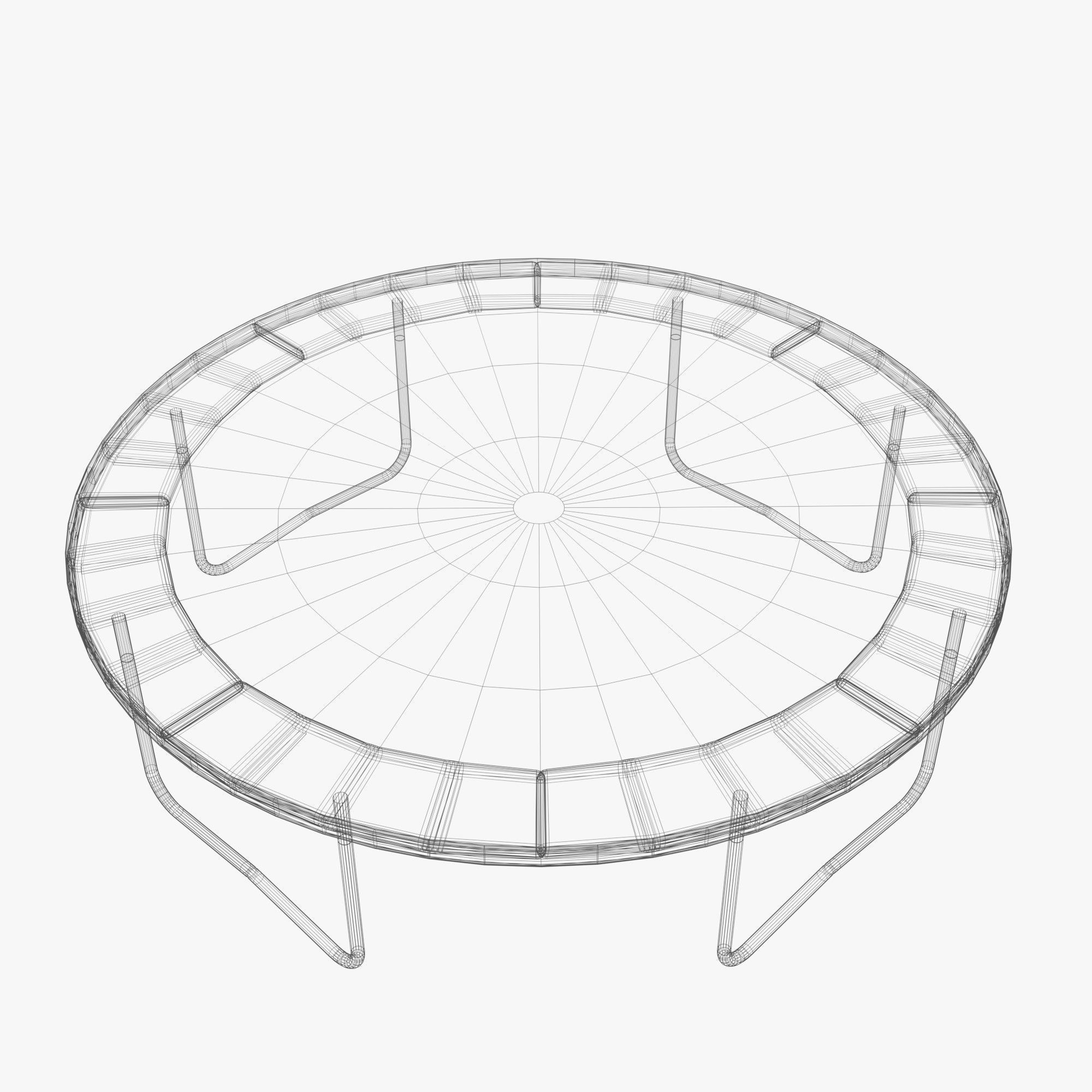 Trampoline Low-poly 3D model_5