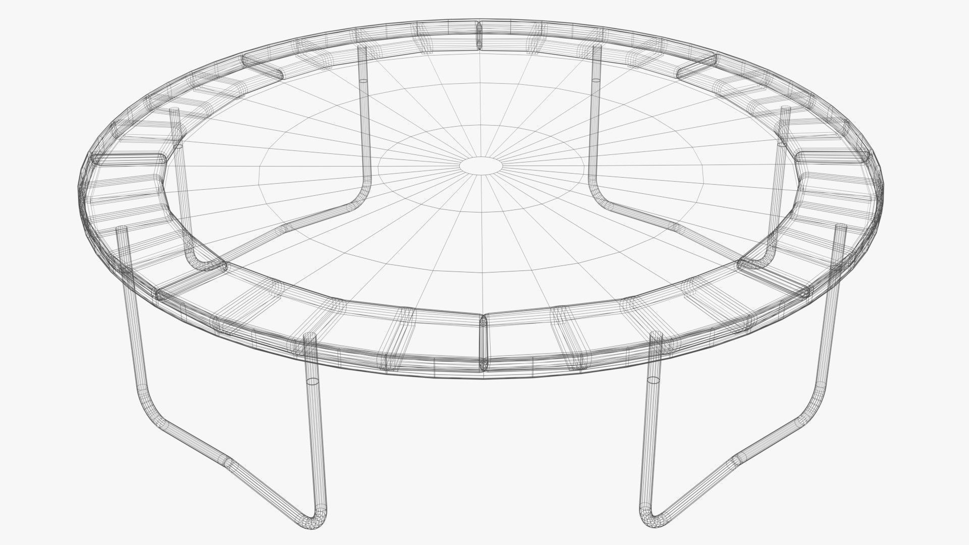 Trampoline Low-poly 3D model_6