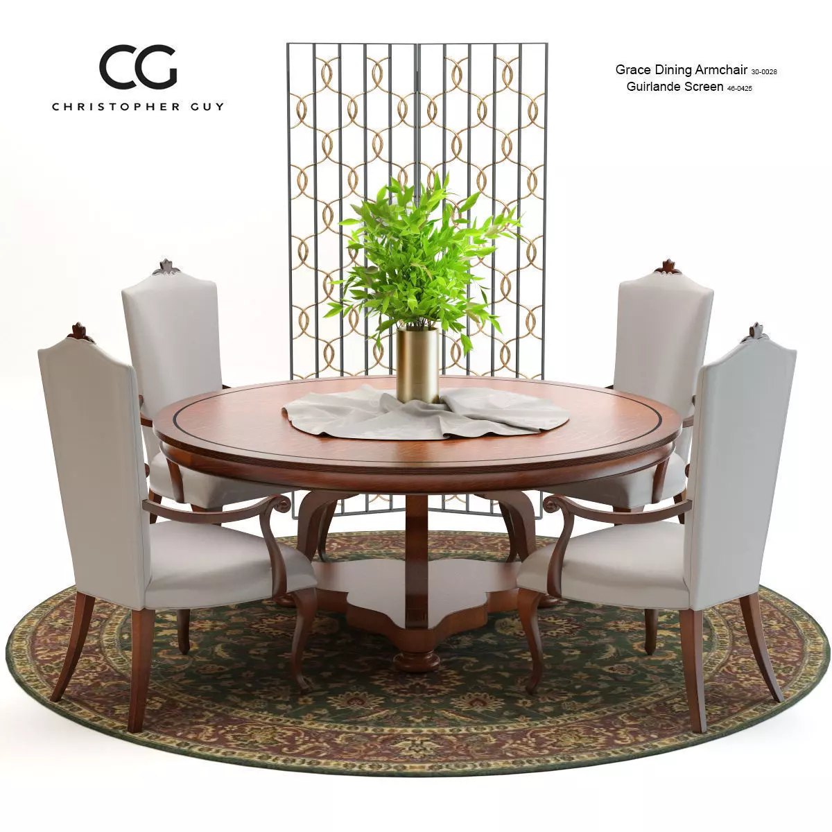 Christopher Guy Grace Dining Set 3D model_0
