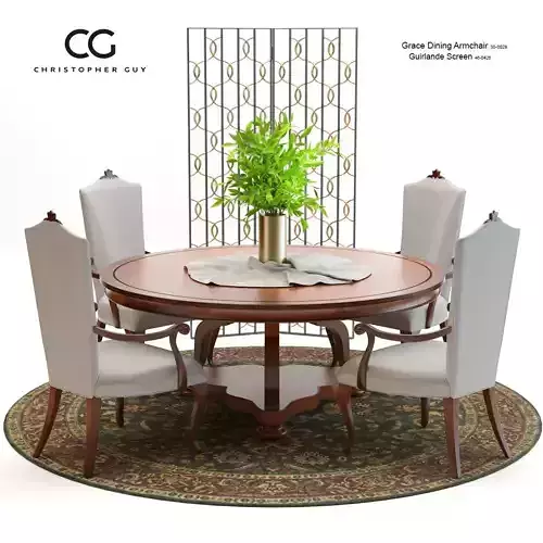 Christopher Guy Grace Dining Set 3D model Christopher Guy Grace Dining Set 3D model