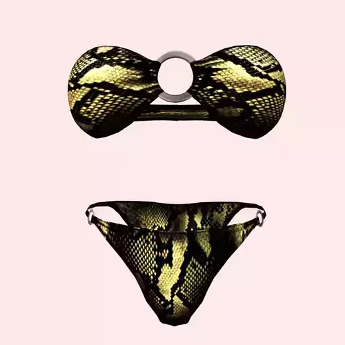 Sexy Snake Print Bikini  Low-poly 3D model