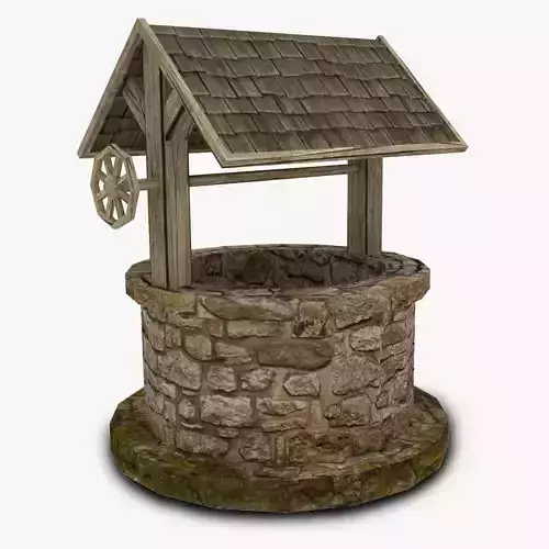 Low poly water well