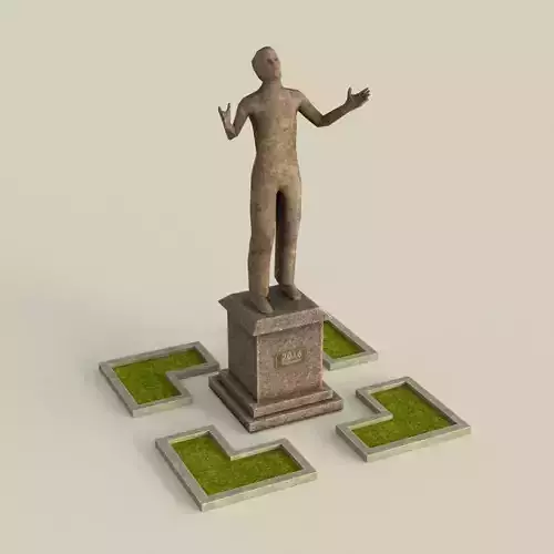 Low poly Statue of man