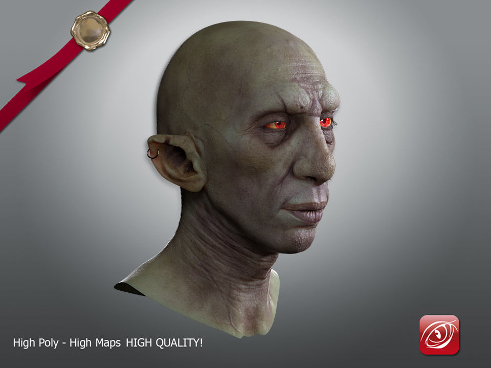 Free Goblin 3d model Face Free low-poly 3D model_9