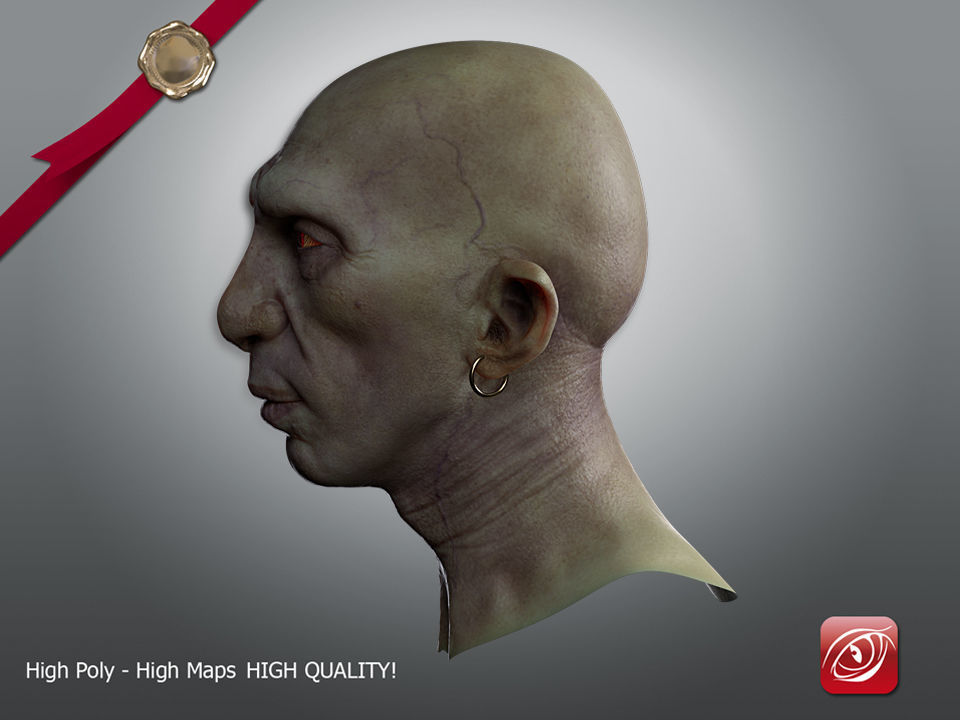 Free Goblin 3d model Face Free low-poly 3D model_6